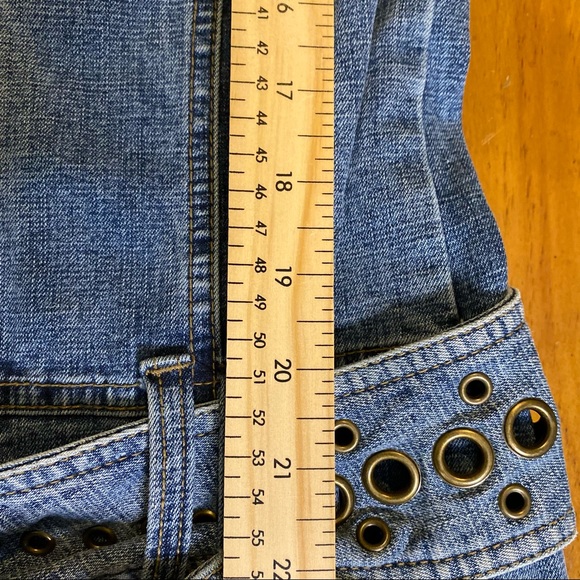 Vintage Y2K Armor Denim 1 piece Jumpsuit Flared Belted Hippiecore Women’s Small - Picture 11 of 14